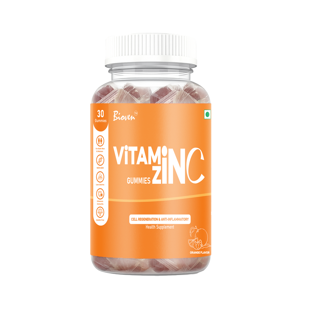 Bioven Vitamin C + Zinc Gummies – Pack Of 30 -Immune Support Gummies with Antioxidant Protection & Daily Wellness