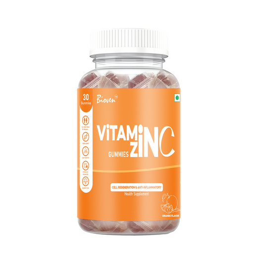 Bioven Vitamin C + Zinc Gummies – Pack Of 30 -Immune Support Gummies with Antioxidant Protection & Daily Wellness