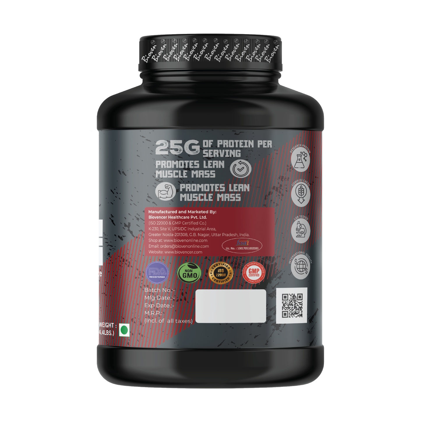 Bioven Whey Isolate Protein | Supplementation for Gym And Athletic Performance | Mango Flavor | 64 Servings | 4.4lb Jar