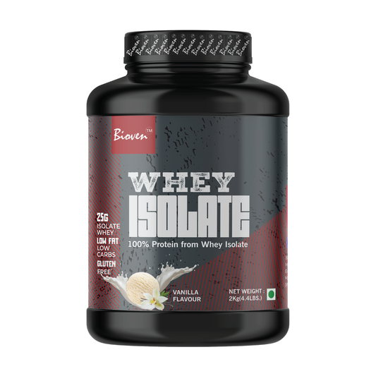 Bioven Whey Isolate Protein | Supplementation for Gym And Athletic Performance | Vanilla Flavor | 64 Servings | 4.4lb Jar