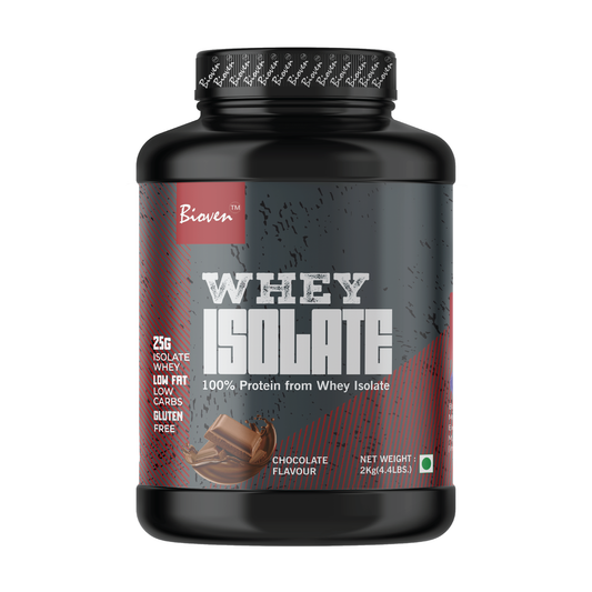 Bioven Whey Isolate Protein | Supplementation for Gym And Athletic Performance | Chocolate Flavor | 64 Servings | 4.4lb Jar