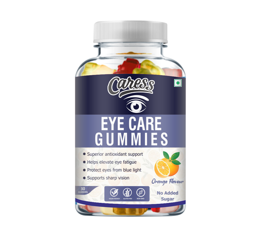 Caress Eye Care Gummies– For Kids, Teenagers, Women & Men| Helps from dry eyes |Supports Sharp Vision| Contain Lutein, Zeaxanthin with Vitamins| Orange Flavour - 30 Gummies (Pack of 1)