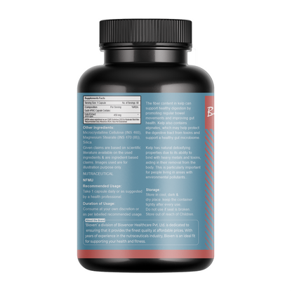 Bioven Kelp Extract Supplement | Natural Brown Algae | Thyroid Support & Metabolism Boost | 60 Vegetarian Capsules