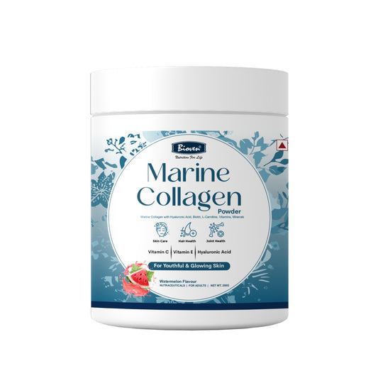 Bioven Marine Collagen Powder 200g | Hydrolyzed Marine Collagen for Skin Glow, Hair, Nails & Joint Support