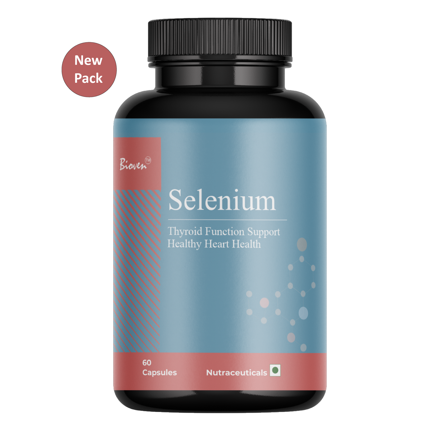 Bioven Selenium-40 | Thyroid Function Support |Healthy Heart Health |Immunity System Enhance | Cognitive Decline | Pack of 60 Capsule