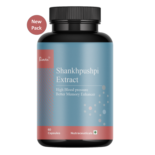 Bioven Shankhpushpi Extract | High Blood pressure | Better Memory Enhancer | Pack of 60 Capsules