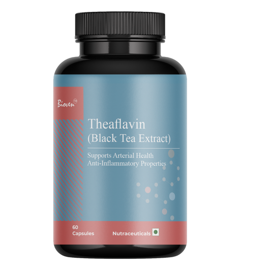 Bioven Theaflavin (Black Tea Extract) - 350mg | Supports Arterial Health | Anti-Inflammatory Properties | Blood Pressure Regulation | Weight Management | Pack of 60 Veg Capsule