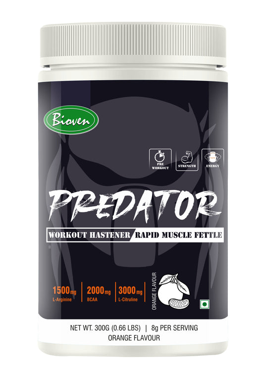 PREADTOR Pre Workout, Orange Flavor 300G (Pack of 1).