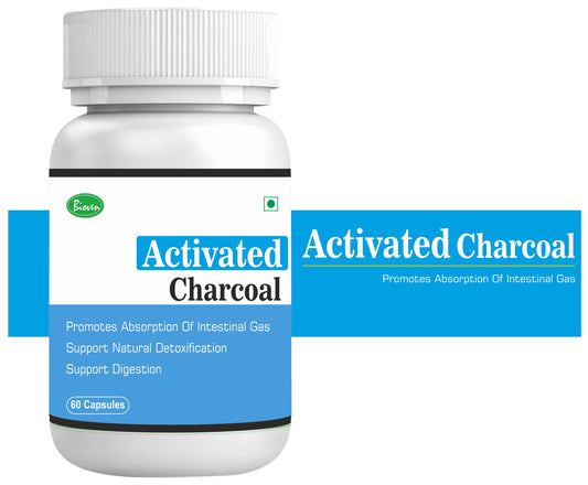 Bioven Activated Charcoal | 400 MG | Treat Body Toxins | Skin Care | 60 Capsules