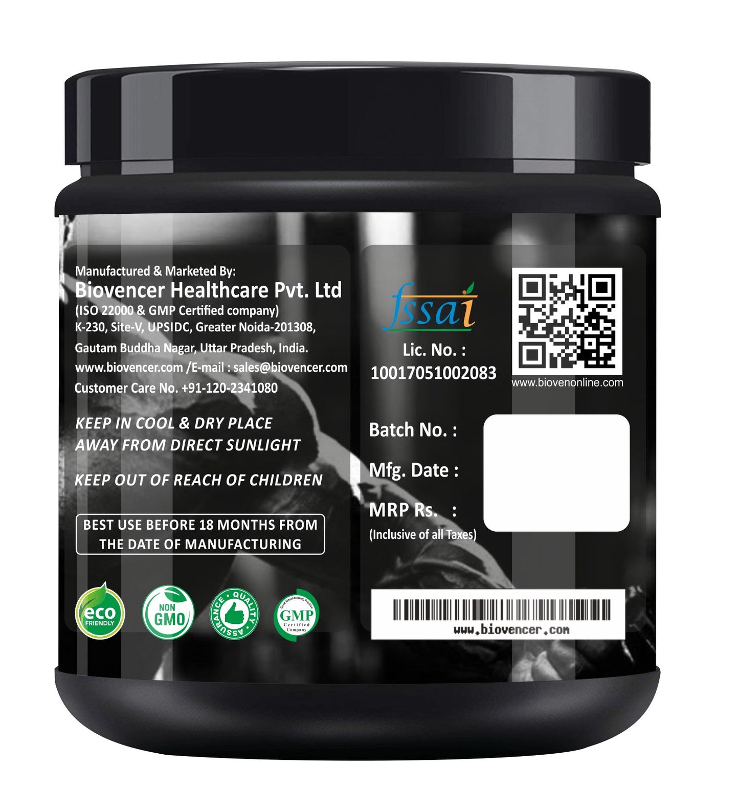 Bioven Creatine-HCL | Green Apple Flavour | 348g | Pre-Workout |  Build Muscle | Relies Muscle Pain |