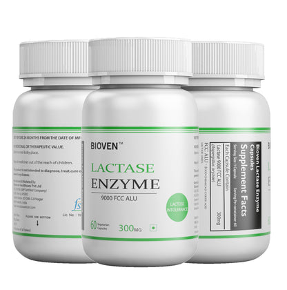 Bioven Lactase Enzyme | Supports Healthy Digestion | Helps Breakdown Lactose | Pack of 60 Tablets