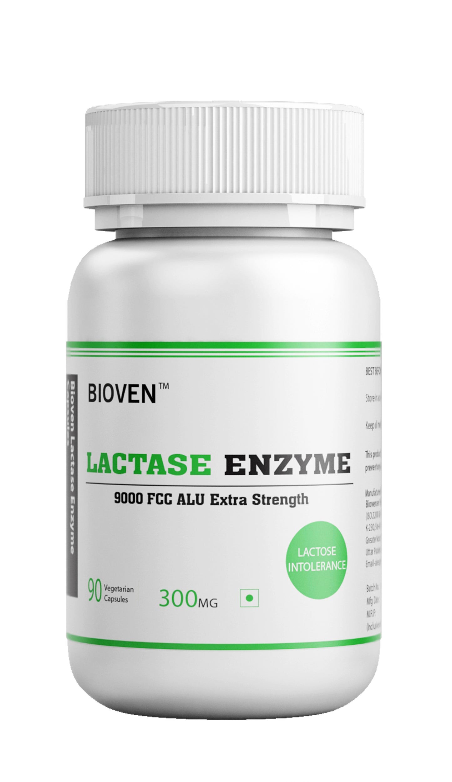 Bioven Lactase Enzyme | Improve Digestion of Dairy Products | Reduce Digestive Discomfort | Increase Nutrient Absorption | Pack of 90 Capsule