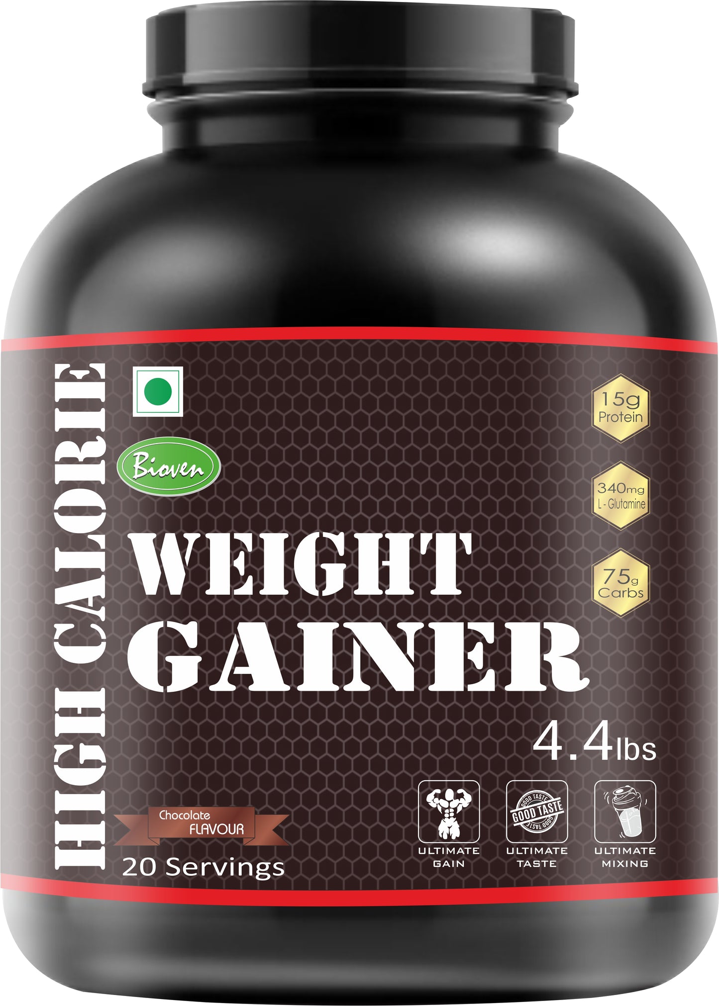 Bioven Weight Gainer | Rich in Carbohydrates | Support Digestion | Increase Body Stamina | Gain Muscle Mass | Enhance Energy, Focus & Strength | 4.4lbs