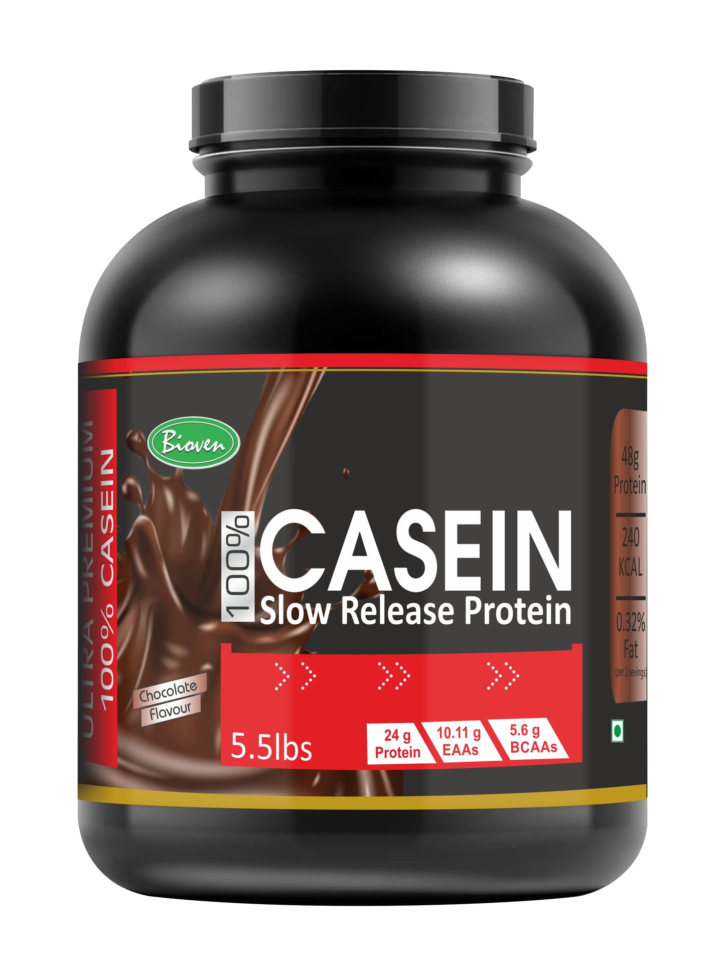 Bioven Casein 100% Milk Protein | Chocolate Flavor | 5.5lbs