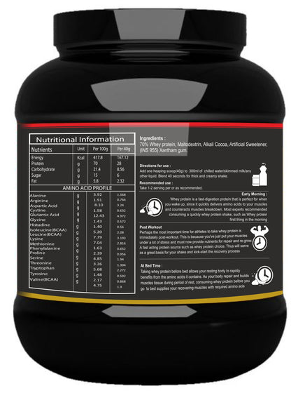 Bioven Whey Protein 70% | Chocolate Flavour | Provides Essential Nutrients | Convenient Source of Protein | Enhances Strength and Performance | Weight management | 2.2lbs